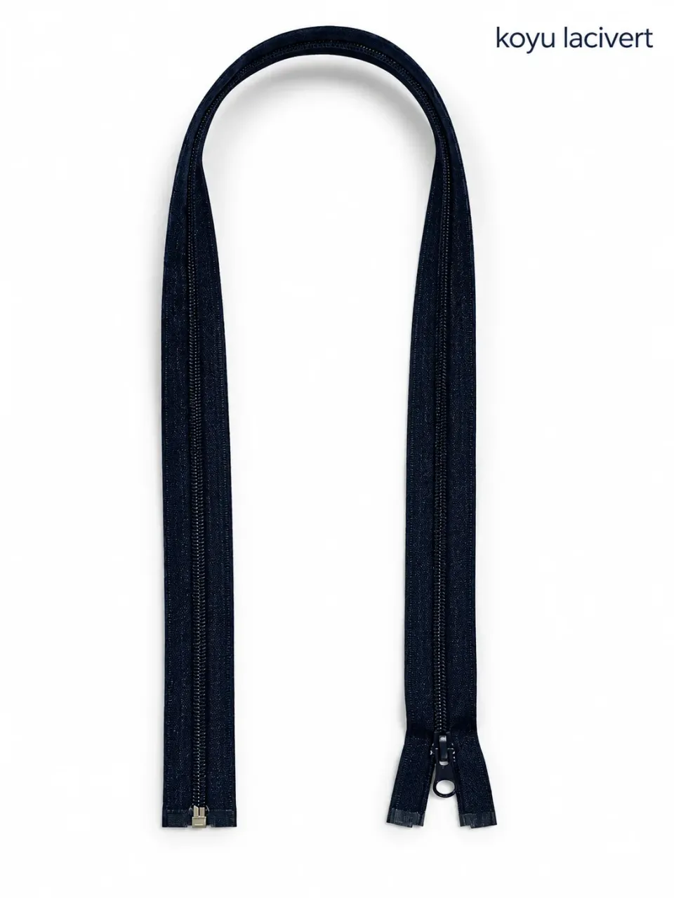 Plastik Mont ve Ceket Fermuarı 80 cm – Başlıklı - Koyu Lacivert
