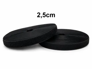 2,5 cm Cırt Bant 1 Metre – Dikişlik Cırt Cırt Bant - Siyah görsel 1