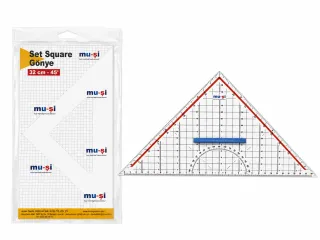 32 cm 45 Derece Geoder – Terzi Gönyesi ve Kalıp Çizim Cetveli görsel 1