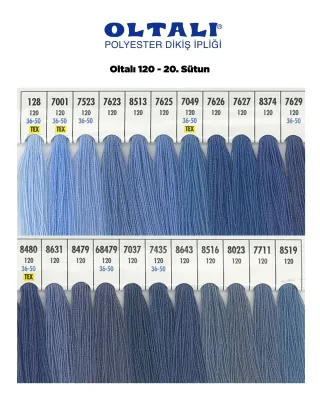 120 Numara Polyester Dikiş İpliği – 20. Sütun Kartela Renkleri 22 Renk görsel 1