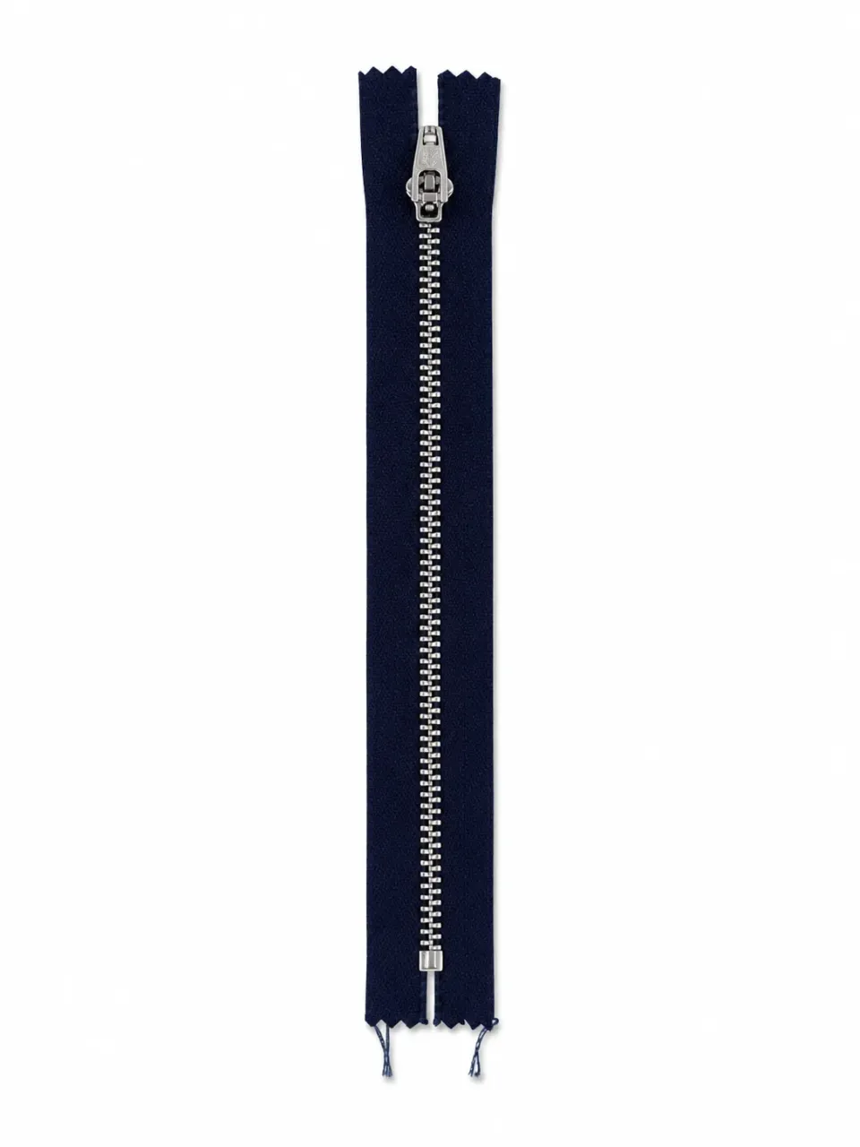 Kot Fermuarı 18 cm – Dayanıklı Metal Dişli Jean ve Pantolon Fermuarı - Gümüş Dişli Lacivert