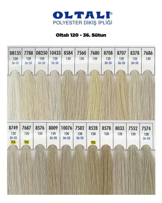 120 Numara Polyester Dikiş İpliği – 36. Sütun Kartela Renkleri 22 Renk görsel 1