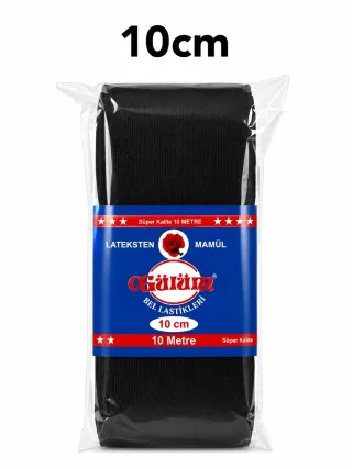 10 cm Paket Lastiği Siyah – Esnek Dokuma Lastik 10 Metre görsel 1
