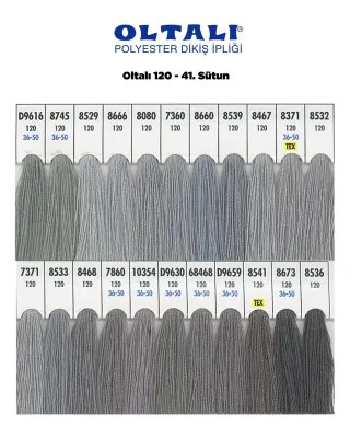 120 Numara Polyester Dikiş İpliği – 41 Sütun Kartela Renkleri 22 Renk görsel 1