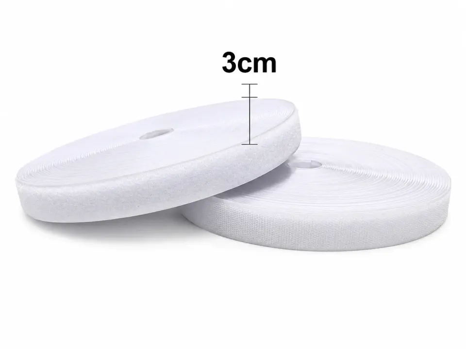 3 cm Cırt Bant 1 Metre – Dikişlik Cırt Cırt Bant Güçlü Tutuş - Beyaz