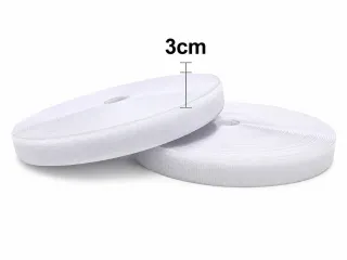3 cm Cırt Bant 1 Metre – Dikişlik Cırt Cırt Bant Güçlü Tutuş - Beyaz görsel 1