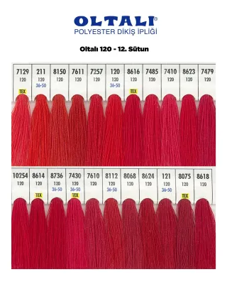 120 Numara Polyester Dikiş İpliği – 12. Sütun Kartela Renkleri 22 Renk görsel 1